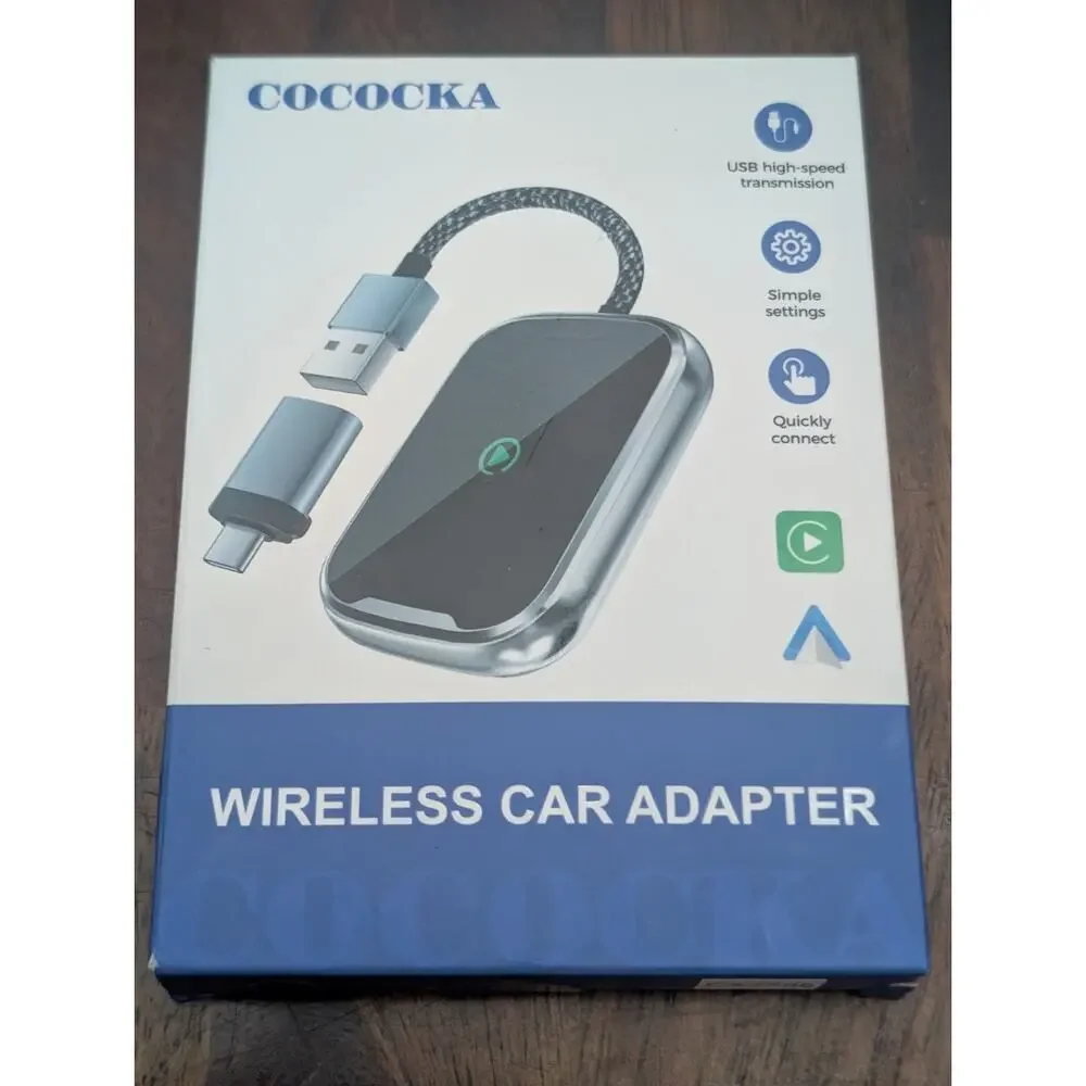COCOCKA Wireless CarPlay Android Auto Adapter Wired to Wireless Car Dongle USB